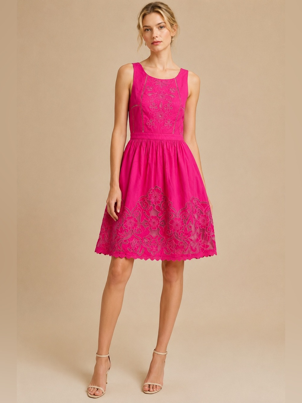 Moulinette Soeurs Rhododendron Dress Anthropologie Embroidered Floral Cotton